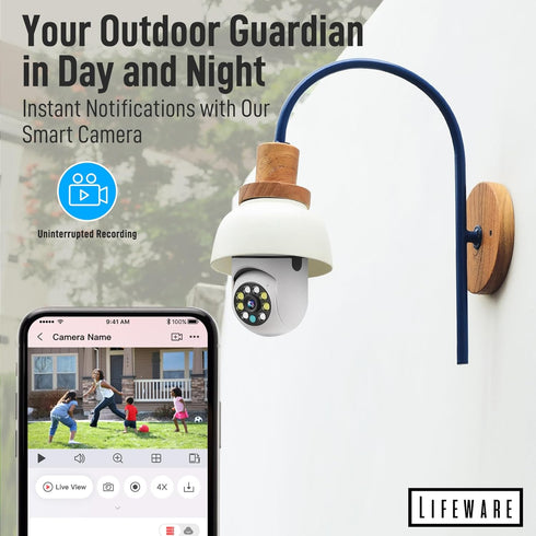 Light Bulb Camera - Indoor Camera with Motion Detection, WiFi Camera, Live-Stream & Recording - 360 Camera, 2 Way Audio, Indoor Security Camera, P...