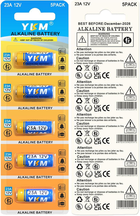 23A 12 Volt Battery A23 MN21/23 L1028f 12V Alkaline Battery for Ceiling Fan Remote Garage Door Opener 5 Pack...