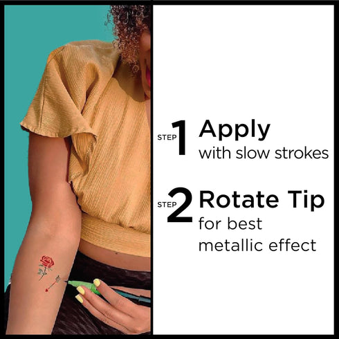 BIC BodyMark Party Pack Temporary Tattoo Marker for Skin, Premium Brush Tip, 4 Count Pack...