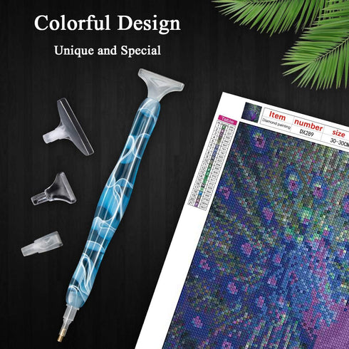 Sonsage Resin Diamond Painting Pen for Adult,Light Blue Curvy Body Pen Diamond Art Accessories Kits,5D DIY Acrylic Applicator Accessories Gem Jewe...