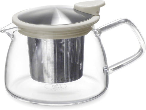 Forlife Bell Glass Teapot with Basket Infuser, 14-Ounce/430ml, White...
