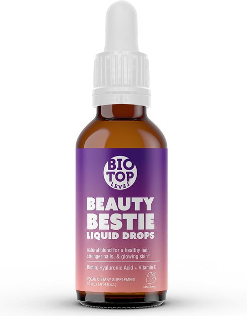 Beauty Bestie Vegan Liquid Drops, Biotin, Vitamin C, Hyaluronic Acid, Multi-Benefit Vitamins Blend to Support Healthy Hair, Skin & Nails Growth, S...
