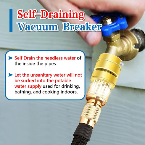 Fine Thread Vacuum Breaker, PK1390 1-1/16" Fine Thread Female No Lead Brass Self-Draining Vacuum Breaker, Hose Bib Vacuum Breaker, Providing you w...