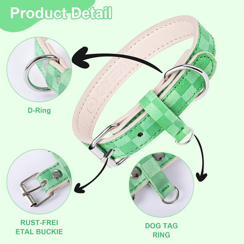 Dog Collar for Small Medium Large Dogs, Plaid Dog Collar Girl, Puppy Collars Chihuahua Collar Adjustable Pet Collar Collar para Perros (X-Small)...