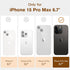 Vegan Leather Magnetic Case for iPhone 15 Pro Max Wireless Charging, MagSafe Compatible, Metal Buttons, Shockproof Protective Phone Case Cover for...