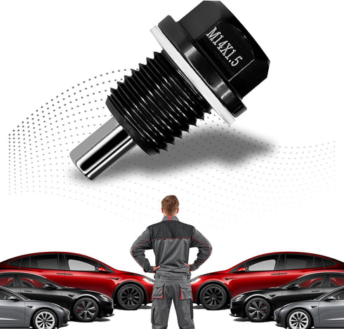 M14x1.5 Magnetic Oil Drain Plug, Aluminum Oil Pan Drain Plug Repair Kit with Crush Washer Gaskets, Oil Drain Nut Bolt for Most Ford, GM, Hyundai, ...