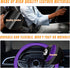 Steering Wheel Cover, Soft Leather Premium Durable Elastic Auto Wheel Cover Protector, Stretch Breathable Anti-Slip Lining, Universal 14.5-15 inch...