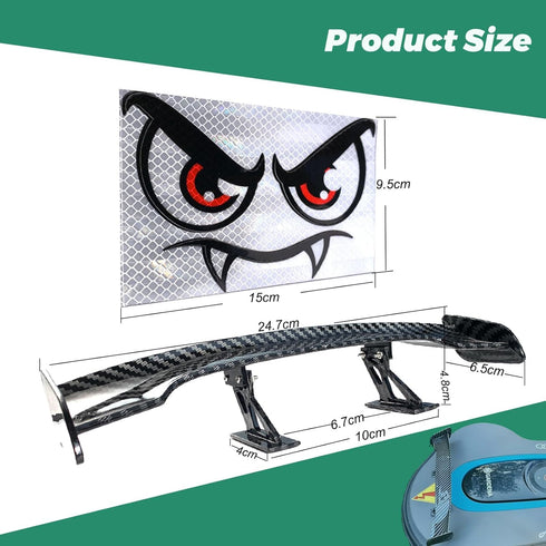 Robot Lawn Mower Decoration, Worx Tuning - Sticker Lawn Mower I Lawn Mower Spoiler I Rear Fin for Ecovacs Goat G1, Segway Navimow, Worx M500 Plus,...
