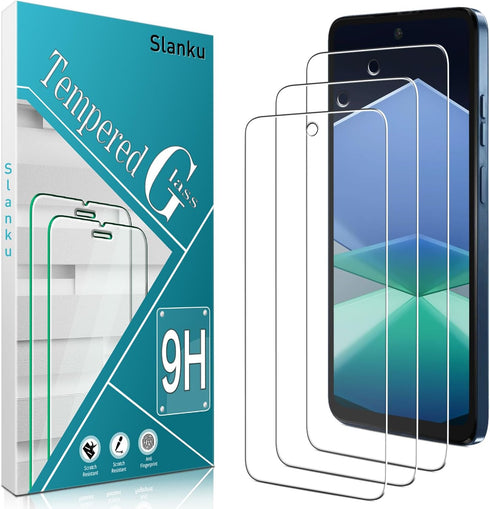 Slanku (3 Pack Tempered Glass for Moto G Play 2024 Screen Protector, Touch Sensitivity, Scratch Resistant, Bubble Free, Case Friendly...