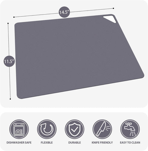 Plastic Cutting Boards for Kitchen, WK Flexible Cutting Board Mats Set of 5, Nonslip Cutting Board for Meat, Thin Cutting Sheets with Hole, Dishwa...