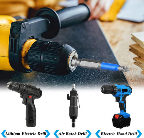 Mesee 12 Pieces 50mm Magnetic Cross Screwdriver Bit Set, 1/4" Hex Shank Anti-Slip Phillips Screwdriver Bits Woodworking Electric Hand Drill Tool A...