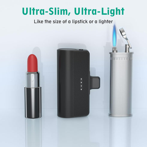 KKD Portable Charger for iPhone, Built-in MFi Certified Plug, 5000mAh Small Portable Phone Charger Power Bank for iPhone 14/13/12/11/XR/X/SE/8/7/6...