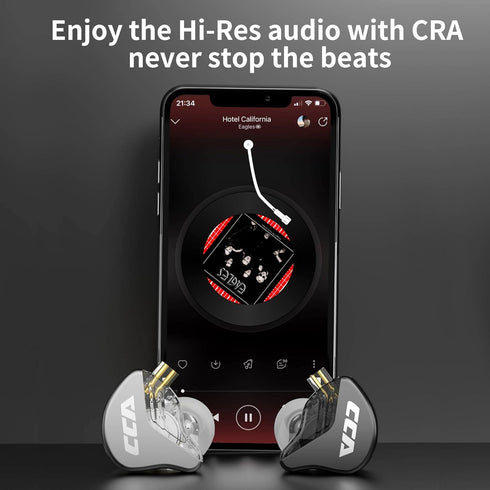 CCA CRA in Ear Monitor Headphones, Ultra-Thin Diaphragm Dynamic Driver IEM Earphones, Clear Sound & Deep Bass, Wired Gaming Earbuds with Tangle-Fr...