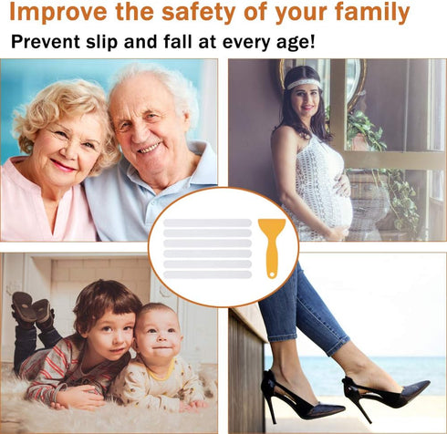 V-TOP 30 PCS Non Slip Shower Stickers, Safety Shower Non Slip Adhesive Strips Treads for Bathroom Floor Tub Stairs Ladders Pools Boats, Bathtub Ap...