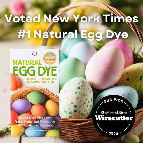 Natural Earth Paint Egg Dye Kit – Eco-Friendly, Non-Toxic Easter Egg Coloring for Kids & Adults – 4 Food-Safe Dyes, No Boiling Needed, Mixable Col...