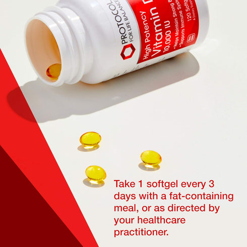 Protocol Vitamin D3 10,000 IU - Bone & Immune Support* - Dietary Supplement for Immunity & Bone Mineralization* - Extra Virgin Olive Oil - Non-GMO...