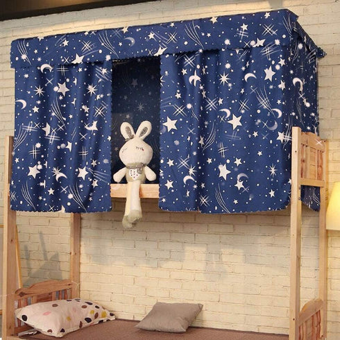 CLARA Single Sleeper Bunk Bed Curtain College Student Dorm Bed Canopy Bedding Tent Blackout Mosquito Nets Bedding Curtain Dark Blue(1 Panel, 59.1×...
