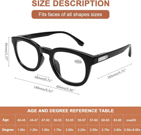 AQWANO Computer Reading Glasses Blue Light Blocking -4 Pack Round Frames Anti Blue Ray Reduce Eyestrain Readers Glasses Men/Women, 1.5...