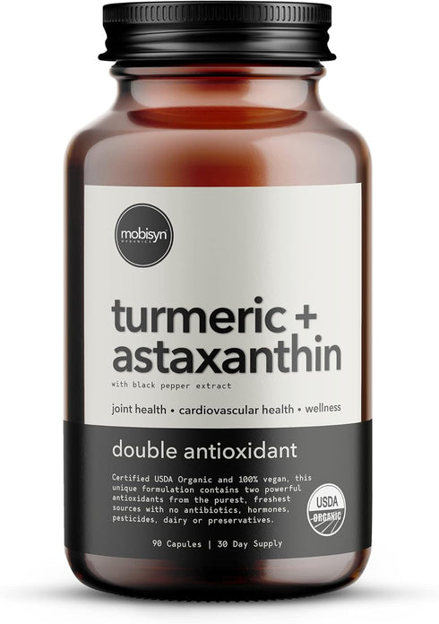 Organic Turmeric Supplement 1500mg,Triple Strength Astaxanthin 12mg,Turmeric Curcumin Supplement,Black Pepper Antioxidant for Absorption, Immune, ...