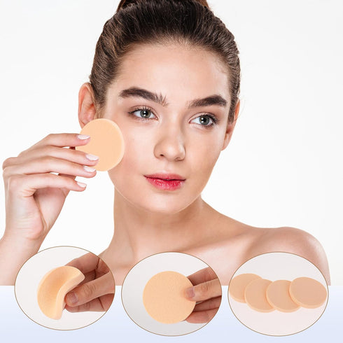 25 Pcs Round Makeup Sponges for Foundation Makeup Sponge Facial Powders Puff Cosmetic Sponge Round Foam Pad Beauty Makeup Eye Face Foundation Powd...