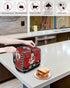 Toaster Cover 2 Slice, Chef Kitchen Knife Fork Black and White Buffalo Plaid Bread Maker Cover Toaster Dust Cover with Pockets, Dust-Proof Cover f...