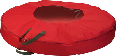 Honey-Can-Do 36-Inch Holiday Wreath Storage with Handles, Red SFT-02927 Red...