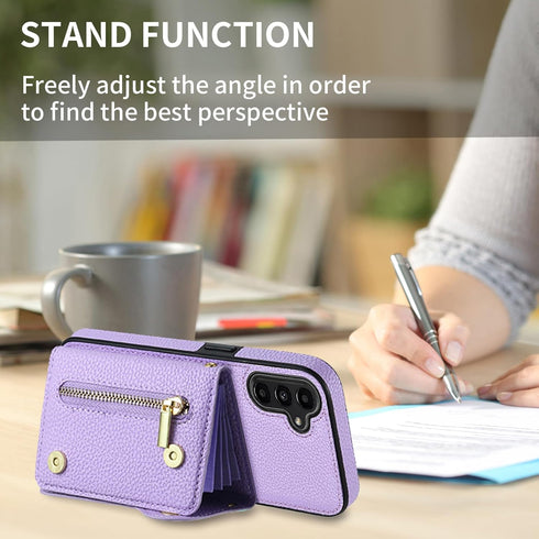 Asuwish Phone Case for Samsung Galaxy A13 5G Zipper Wallet Cover with Screen Protector and Card Holder Slot Shoulder Crossbody Strap Cell A04S M13...