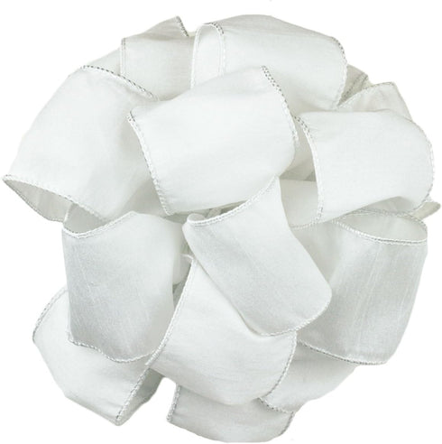 Offray Wired Edge Anisha Craft Ribbon, 4-Inch Wide by 10-Yard Spool, White...