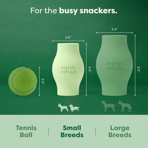 Earth Rated Treat Dispensing Dog Toy, Enrichment Toy for Adult and Puppy Dogs, Slow Feeder, Dishwasher and Freezer-Safe, Natural Rubber, Small, Gr...