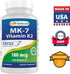 Best Naturals Vitamin K2 (MK7) with D3 Supplement Bone and Heart Health (5000 IU Vitamin D3 & 100 mcg Vitamin K2 MK7), 180 Tablets...
