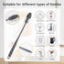 3pcs Silicone Bottle Brush for Cleaning, Water Bottle Cleaning Brush, Water Bottle Brush Cleaner for Sports Bottles, Vases and Glassware (3, Gray)...
