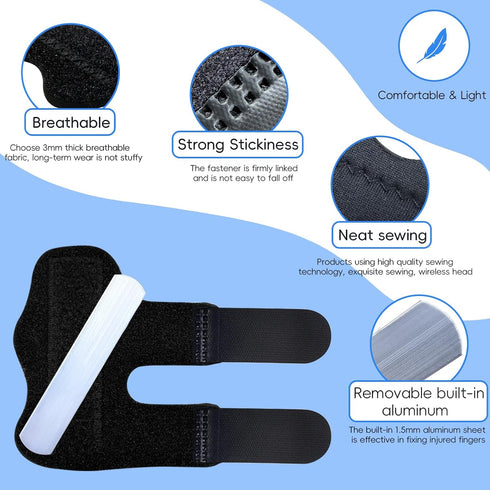 Finger Splint, Universal Trigger Finger Brace for Broken/Arthritis Pain and Sprain Relief, Trigger Finger Splint for Middle, Index, Ring (4 Pack,B...