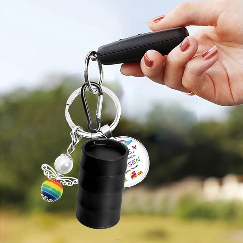 3-Tier Traveling Jewelry Holder Keychain, Backpack Jewelry Ring Keeper Keychain for Earrings, Necklaces, Wedding Ring Holder Keychain for Gym Spor...