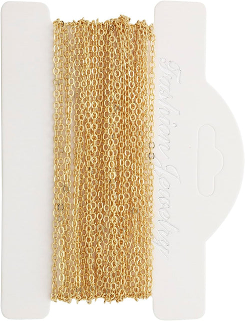 16.4 Feet Necklace Chains for Jewelry Making, Gold Plated Solid Brass Bulk for DIY Necklace Pendant Extender Link Supplies...