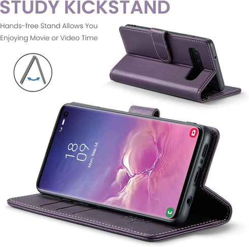 for Samsung Galaxy S10 6.1"(NON S10e,S10+) Wallet Case with RFID Blocking Credit Card Holder, PU Leather Flip Kickstand Protective Shockproof Cove...