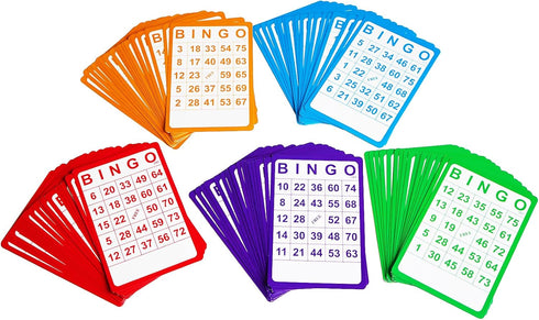 Yuanhe 100 Bingo Cards Resuable Bingo Paper Game Cardstock Bulk, 5 Colors...