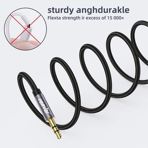 AUX Cable(15FT),3.5mm Audio AUX Cord for Car,Braided 3.5mm Male to Male Stereo Cable, Compatible with:Headphones, Phones, iPod,Car Audio,MP3 and M...