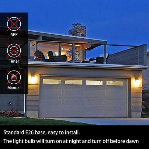 8 Pack Dusk to Dawn Light Bulbs Outdoor, 2700K Warm White, 720LM, 9W(60W Equivalent) A19 E26 Automatic On/Off LED Sensor Light Bulbs, Dusk to Dawn...