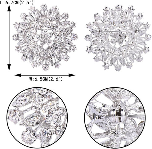 EVER FAITH Women's Austrian Crystal Elegant Flower Leaf Bridal Corsage Brooch Pin...