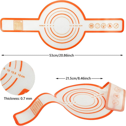 Silicone Baking Mat for Dutch Oven, Silicone Bread Sling with Long Handles Reusable Sourdough Bread Baking Supplies (Orange)...