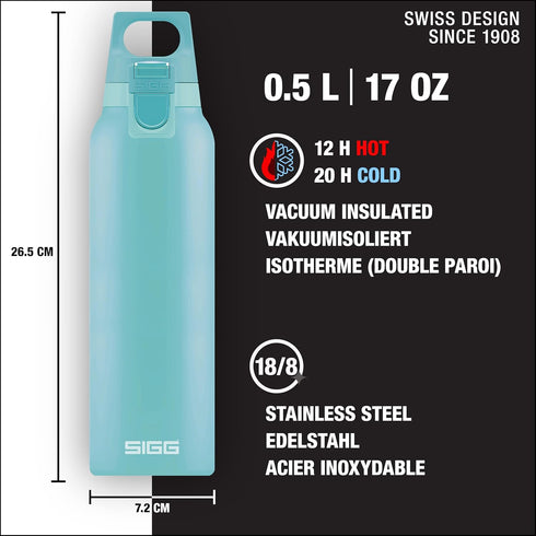 SIGG - Thermo Flask Hot & Cold ONE - Insulated Water Bottle - Tea Filter - Leakproof - BPA-Free - Stainless Steel - 17Oz...