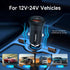 60W Car Charger USB C Fast Charge, Aluminum Dual Port Cigarette Lighter Adapter, Car Phone Charger for iPhone 15/14/13 Pro Max Plus, iPad, Samsung...