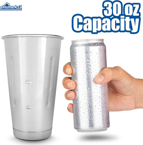 EHOMEA2Z Malt Cup Stainless Steel Ice Cream Milkshake Commercial Grade 30 oz (1)...