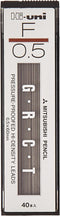 Uni Mechanical Pencil Lead Hi 0.5 mm, F, 60 mm x 40 Lead (HU05300F)...