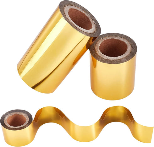 SUPERFINDINGS 3 Rolls Total 90m/295ft Hot Foil Stamping Paper 3 Sizes Gold Hot Foil Paper Roll Heat Transfer Foil Paper for Card Making Sparkling ...
