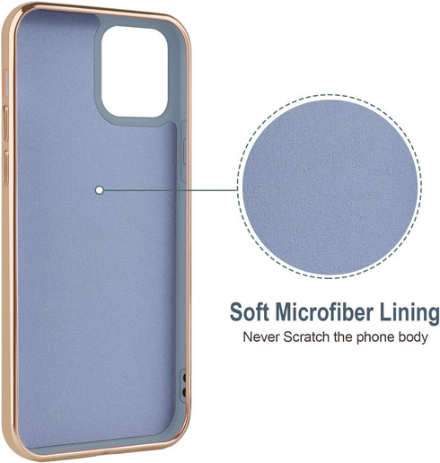 Hython Case for iPhone 12 Case & iPhone 12 Pro Case with Ring Stand, 360° Rotatable Ring Holder Magnetic Kickstand, Shiny Plating Rose Gold Edge S...