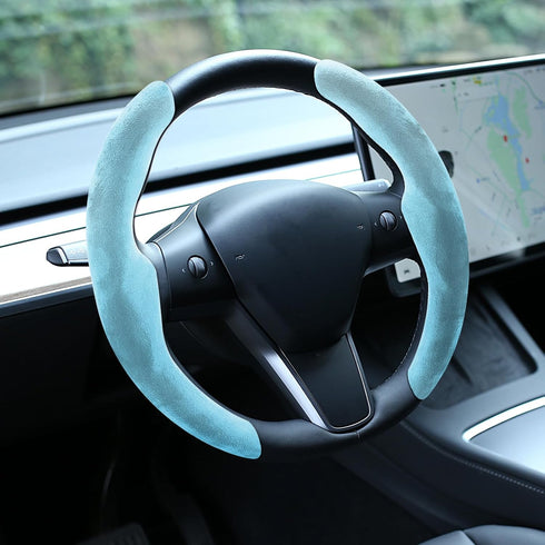 Evankin Tesla Model3 Steering Wheel Cover?Suede car Accessory for Women and Men?Easy to Install?Breathable & Non-Slip for Tesla Steering Wheel Cov...