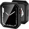 Rugged Case Compatible with Apple Watch Series SE 6 5 4 40mm with Tempered Glass Screen Protector, Rhombus-shaped Hard PC Bumper Protective Cover ...