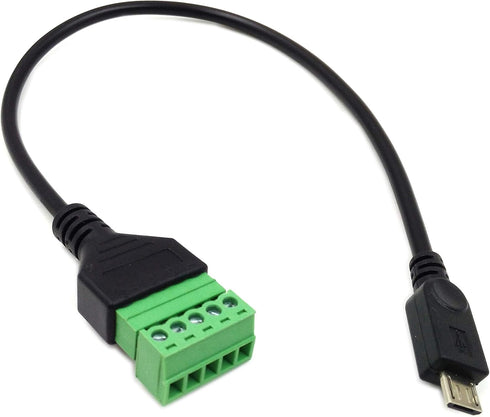 Poyiccot Micro USB Screw Terminal Block Connector, Micro USB Male to 5 Pin/Way Female Bolt Screw Shield terminals Pluggable Type Adapter Connector...