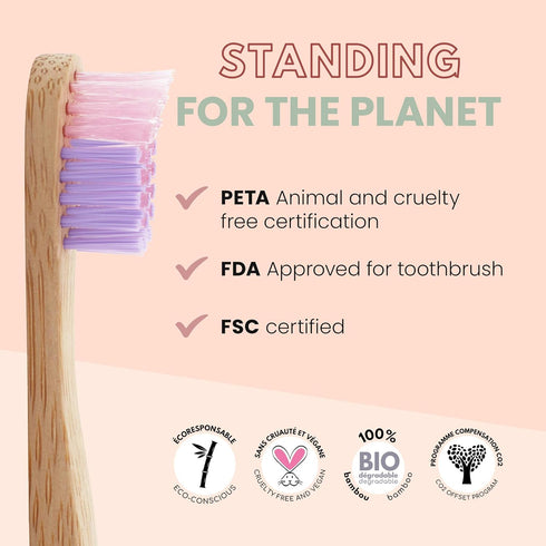 4 Pack Soft Bamboo Unicorn Toothbrush for Kids - Soft Bristle for Sensitive Gum - Aesthetic Wooden Toothbrush with Natural Look for Clean Teeth - ...